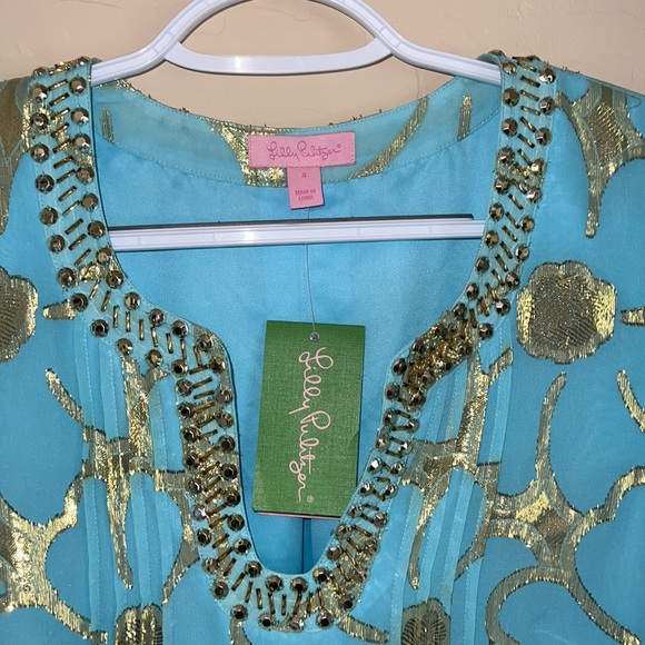 NWT Lilly Pulitzer COLBY Breakwater Blue Long Sleeve Dress - Picture 4 of 6